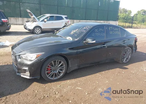 2021 Infiniti Q50 Red Sport 400 Awd from USA, damaged, VIN JN1FV7DR6MM880572